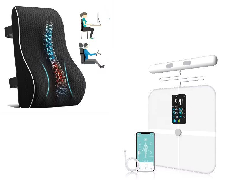 Bundle of Smart Body Composition Scale & Orthopedic Lumbar Support Pillow